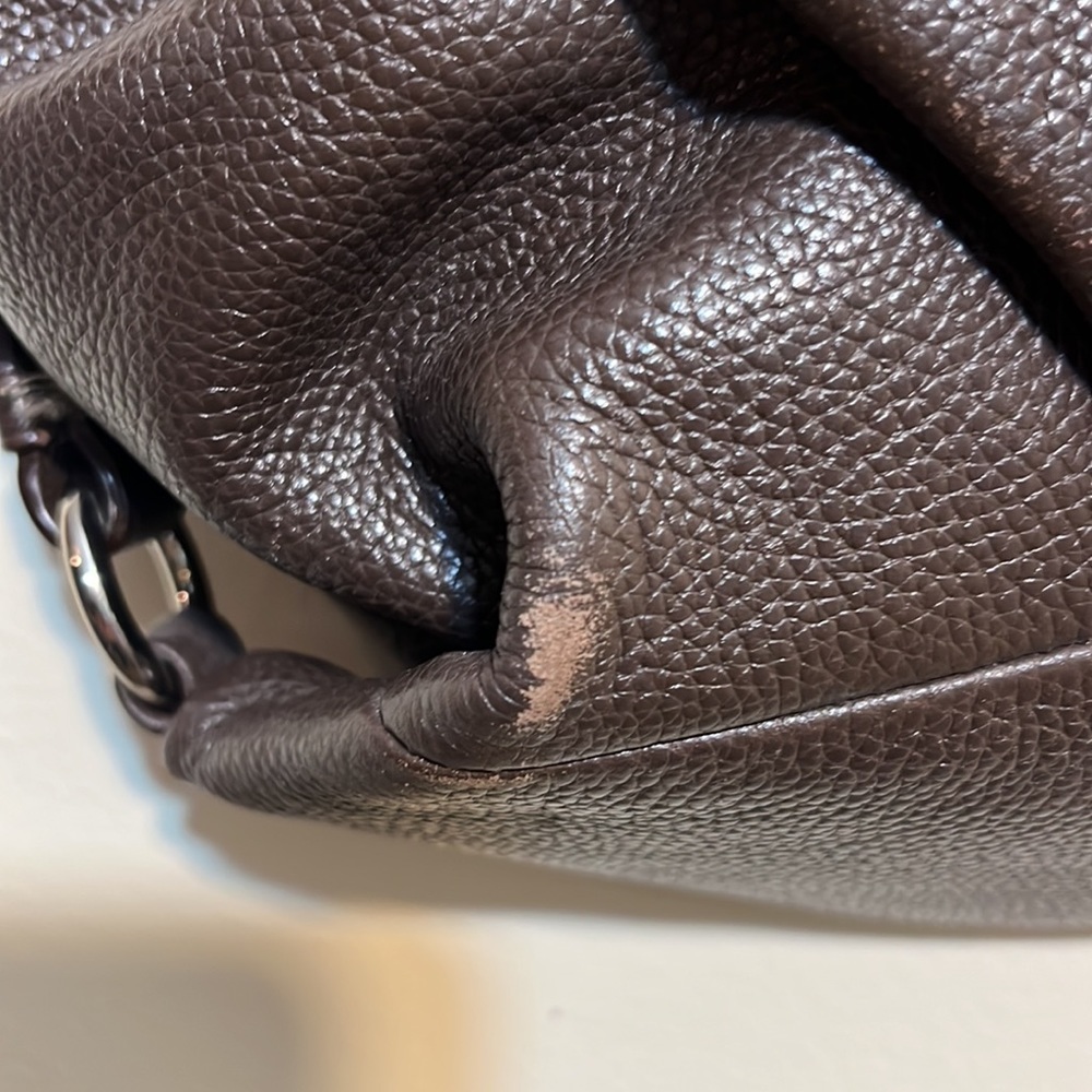 COACH Brown Pebbled Leather Hobo Shoulder Bag - Picture 4 of 8